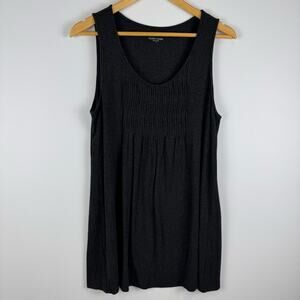 Eileen Fisher Charcoal Sleeveless Tunic Top ~ L